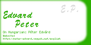 edvard peter business card